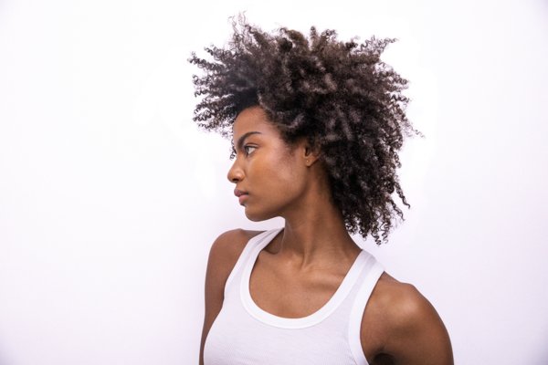 Ebonee Davis enjoying her coily hair